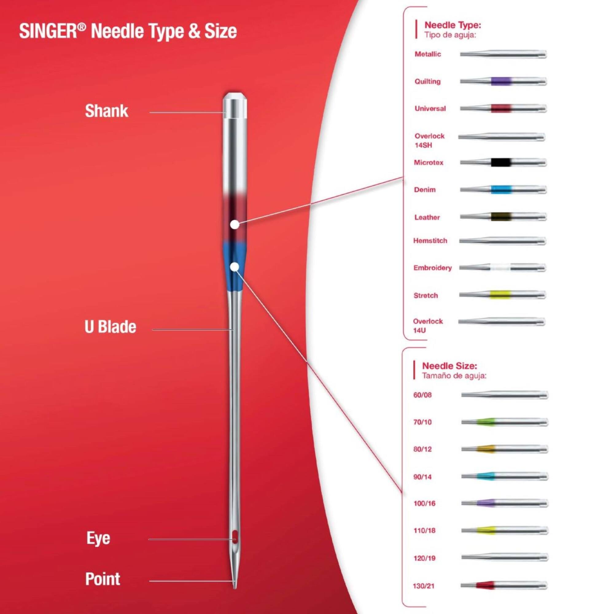 SINGER® Titanium & Standard Universal & Ball Point Sewing Machine Needles, 54ct.